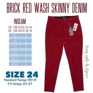 LuLaRoe Red Skinny Denim